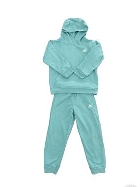 Adidas Kids Mint Minimal Logo Hoodie & Sweatpants Set